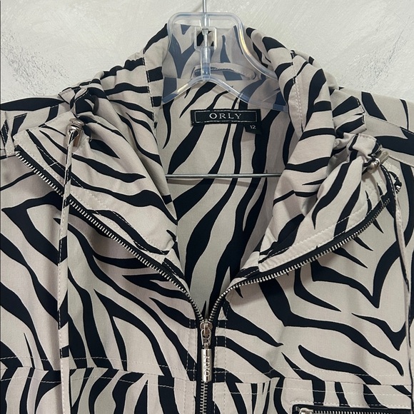 Vintage Zebra windbreaker bomber jacket size medium 80s 90s Y2K - Picture 4 of 6